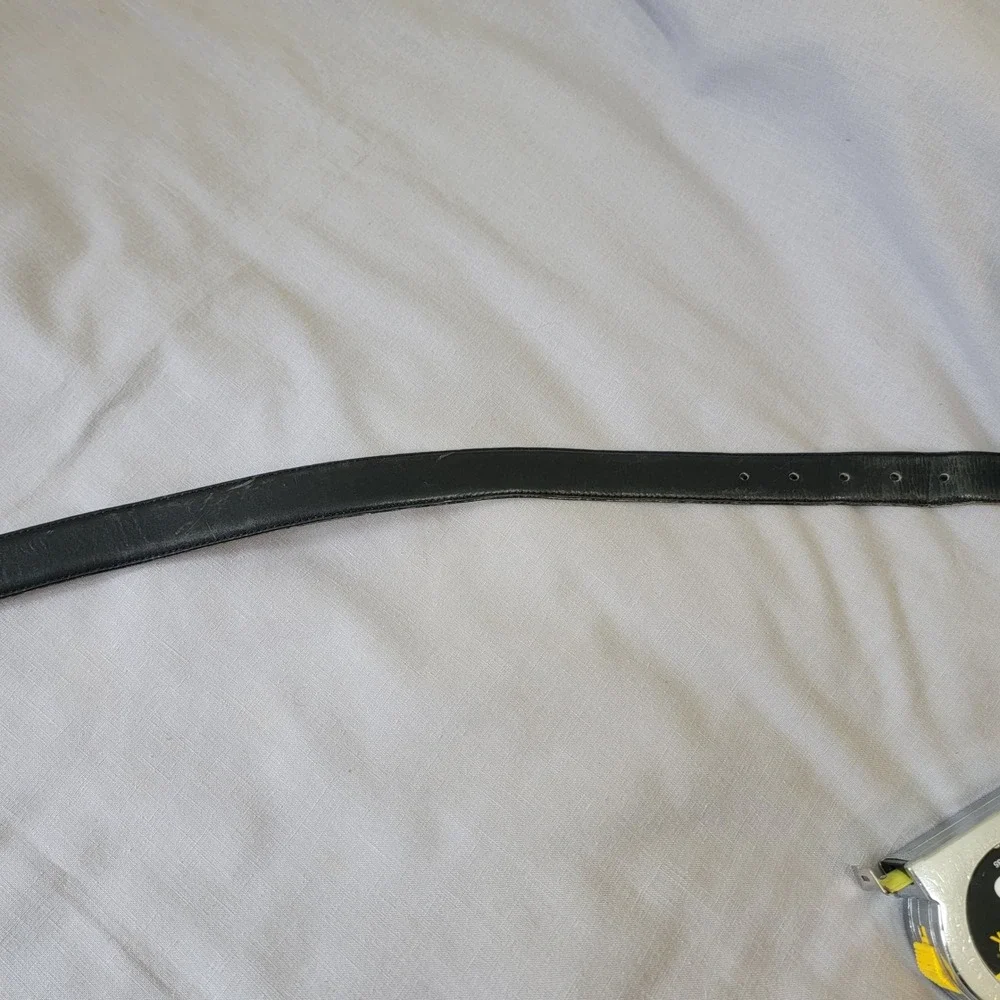 Coach 7600 Vintage Black Leather Belt Solid Brass Buckle Made in USA Sz 32 80CM